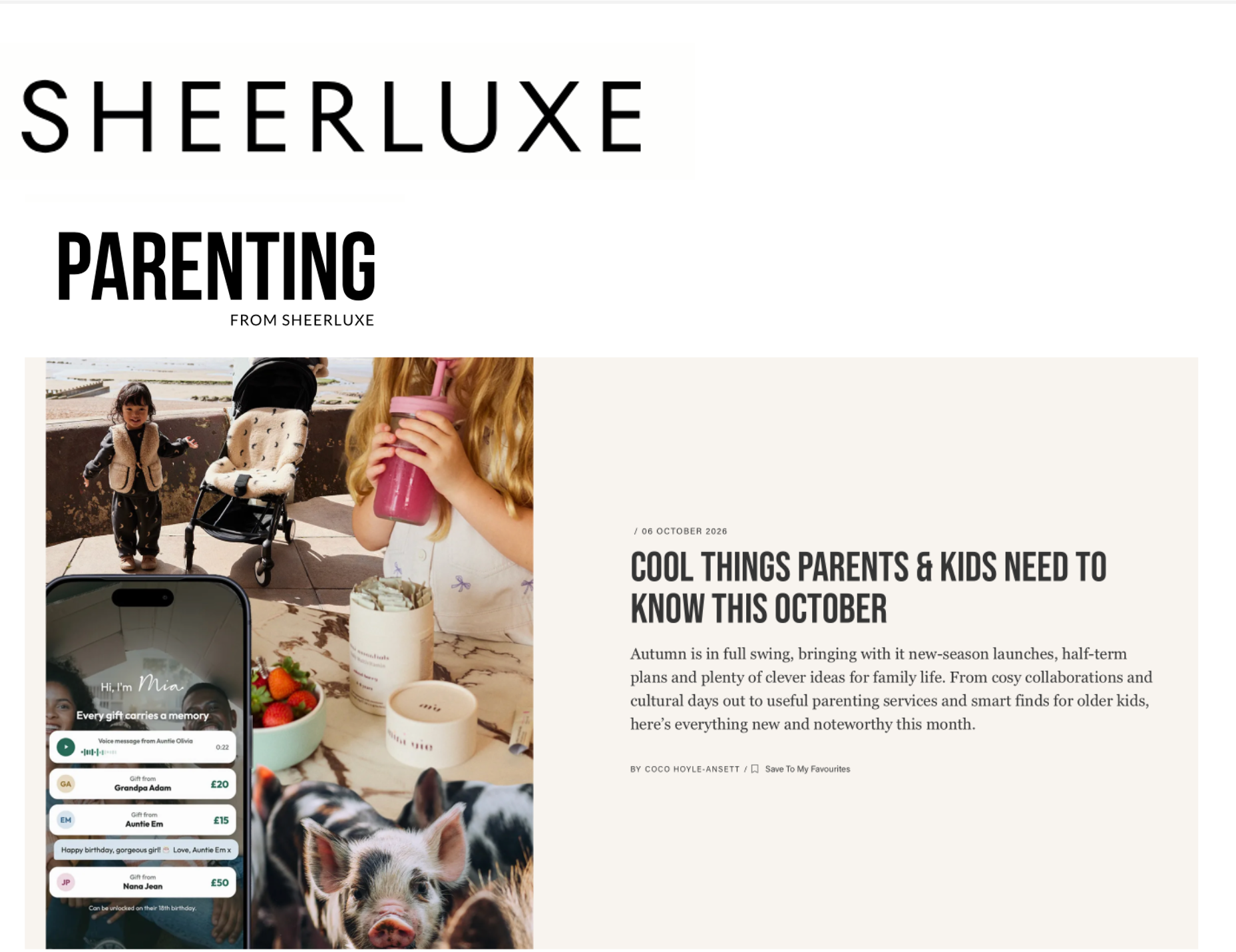 SheerLuxe article featuring The Nest Club’s therapy services for individuals, parents, couples and families